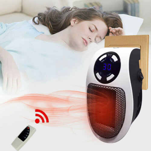Winter Warmer Electric Mini Heater Portable Plug-in Wall-outlet Space Fan Heater