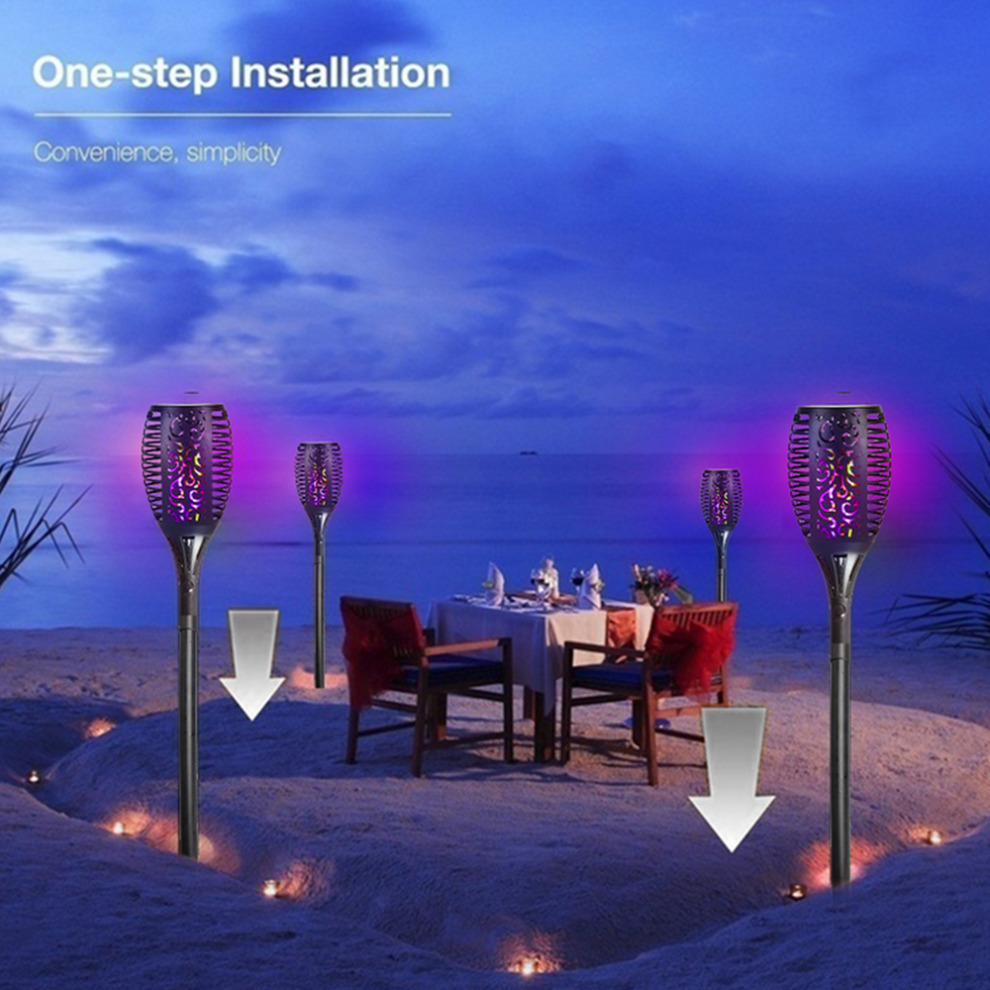 (1 Pack) 7 Color Solar Led garden Flame Torch Light