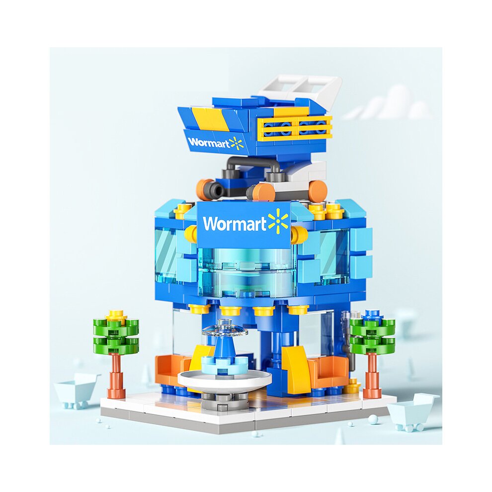 (Ice cream) City Street View Building Blocks Model Building For Children Toys Education Building Bricks Toy Christmas Gifts Compatible with LEGO