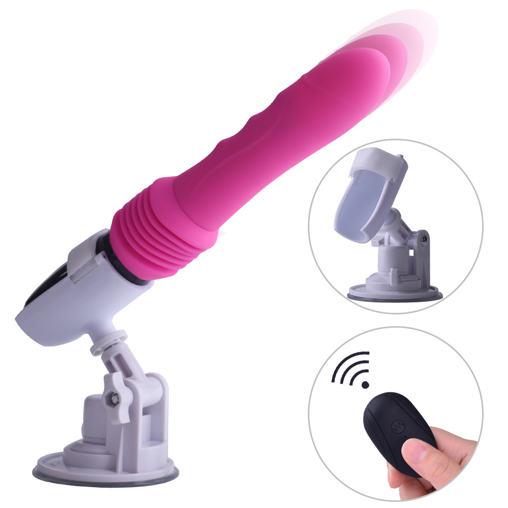 (Red) Sex Toys for Women Electric Sex Machine Dildo Vibrator G spot Stimulator Gun for Anal Prostate Automatic Thrusting Heating Wireless Remote Control Hands-Free with Strong Suction Cup