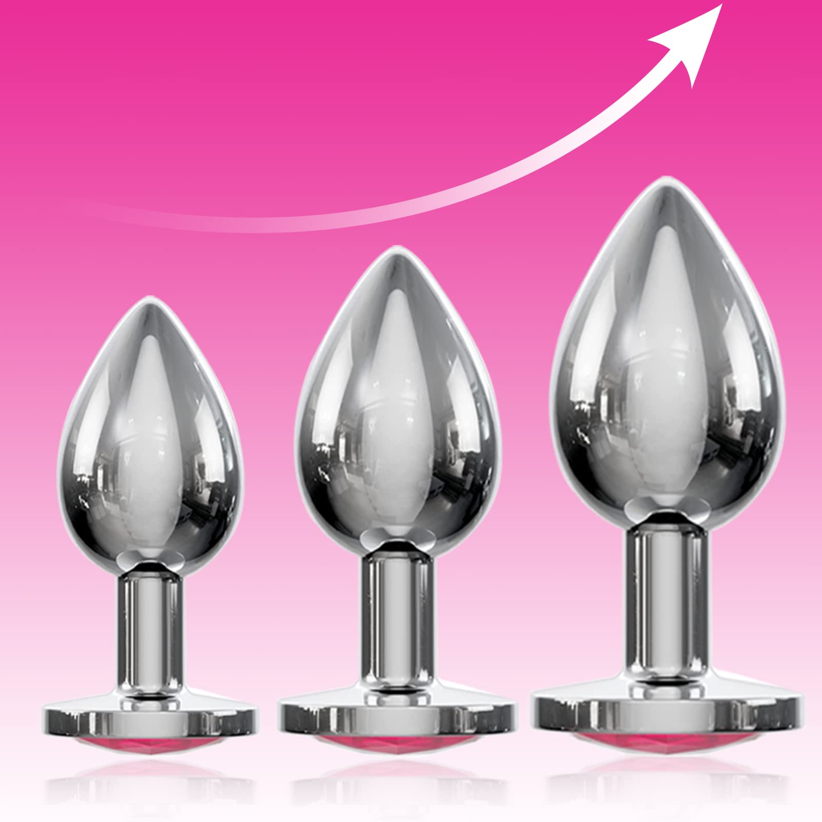 Anal Toys Adult Sex Toys for Women Stainless Steel Butt Plug Dildo for Beginners Clitoral Prostate Massaging Toys 3Pcs Kit Masturabating SM Adult Gay Toys