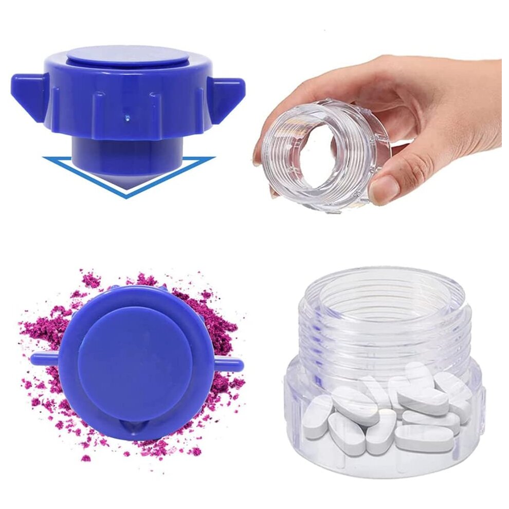2 Pack Pill Grinder Pill Pulverizer Tablet Grinder Medicine Splitter Powder Crusher and Storage Box