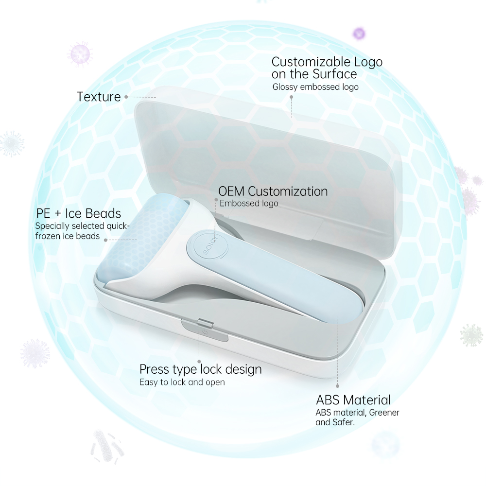 Soicy S20 Ice Roller Facial Skin Care Tools Massager Self Care Product Personal Home Use for Face Eye Reduce Puffiness Migraine Pain Relief Minor Injury