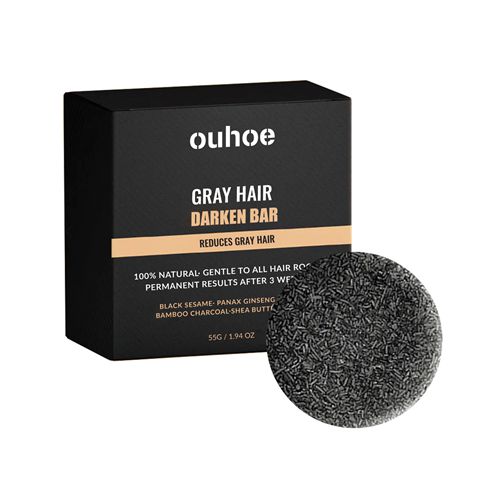 Grey Hair Darkening Bar Hair Shampoo Soap Restore Beard Natural Color Nourishing Cleaning Oil Control White Hair Repair Hair Treatment