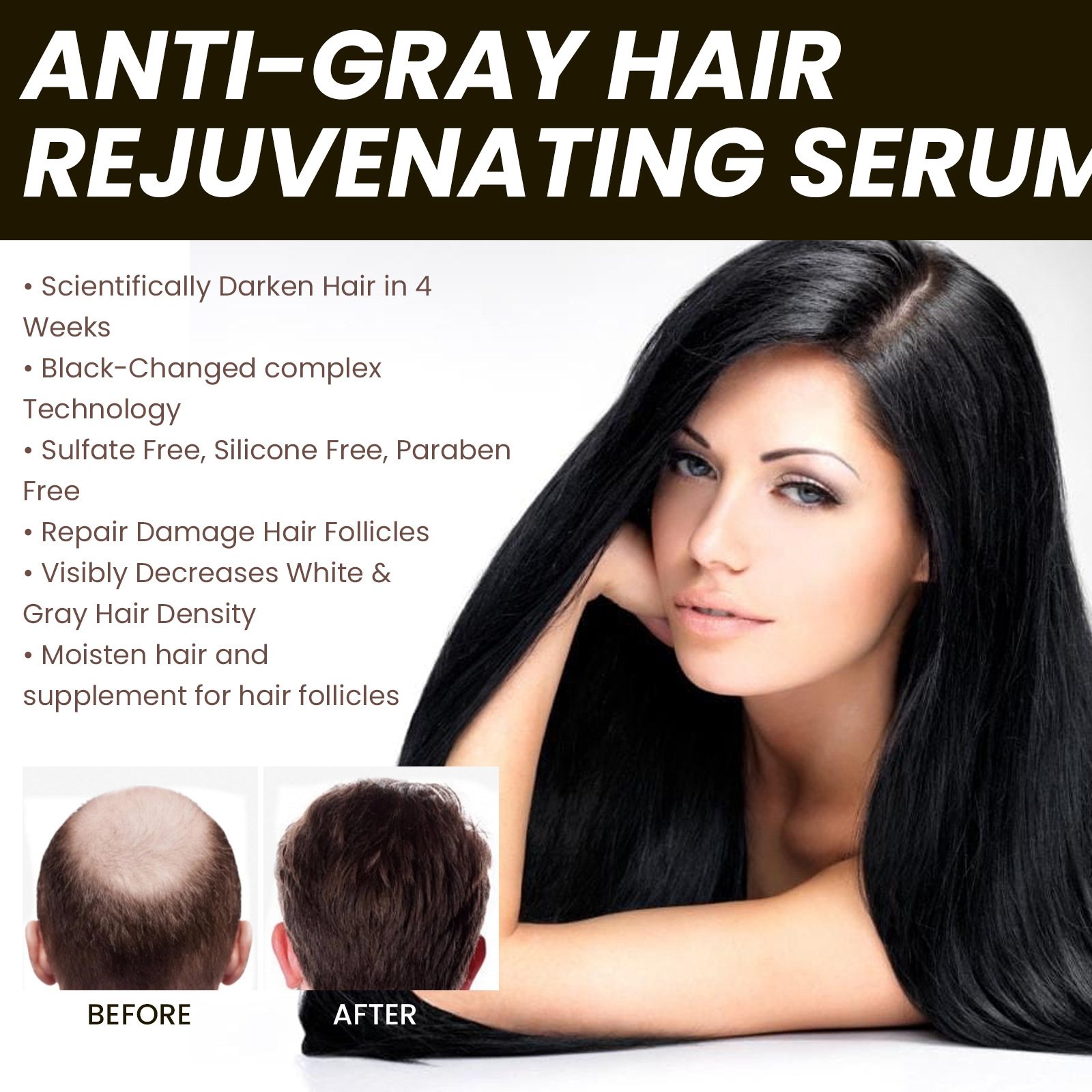 Hair Care Serum Anti White Hair Essence Polygonum Multiflorum Essence Moisturizing Black haircut Nursing Health Beauty 30ml