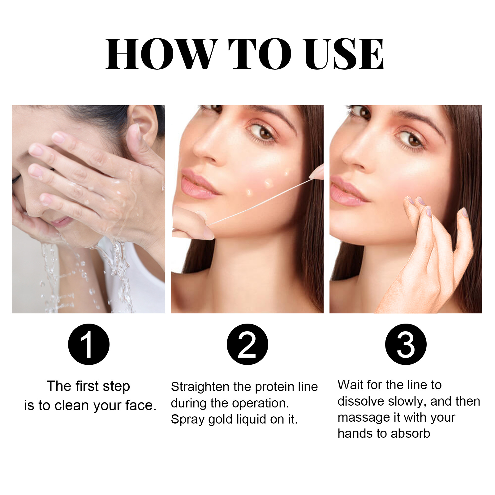 (20pcs Set) Protein Thread Lifting Face Lift Protein Lines Korean Protein Lifting Collagen Thread Plump Your Face Lift And Firm The Facial Contours Moisturizing