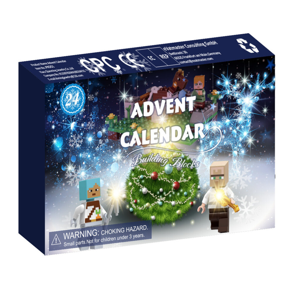 Christmas Advent Calendar 2023 Countdown Calendar Minecraft Figure Toys Blind Box Party Favor Surprise Gifts for Kids