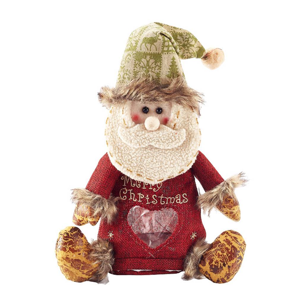 Christmas Doll Decor Gift Bag with Zip Treat Bag Christmas Decoration Bags Cartoon Candy Bags Xmas Goody Pouch Creative Elk Apple Bag Cartoon Doll Gift Bag for Shopping Parties Home Decorations
