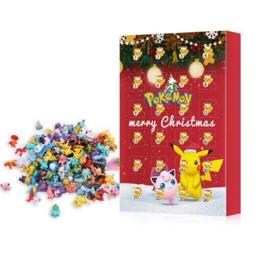 2023 to 2024 Pokemon Figure Theme Countdown Christmas Advent Calendars Red Figure Christmas Gifts For Kids