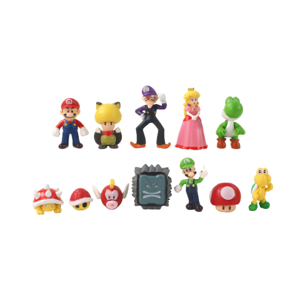 48Pcs Super Mario Bros Action Figures Cartoon Model Toys Kids Fan Gift Decor