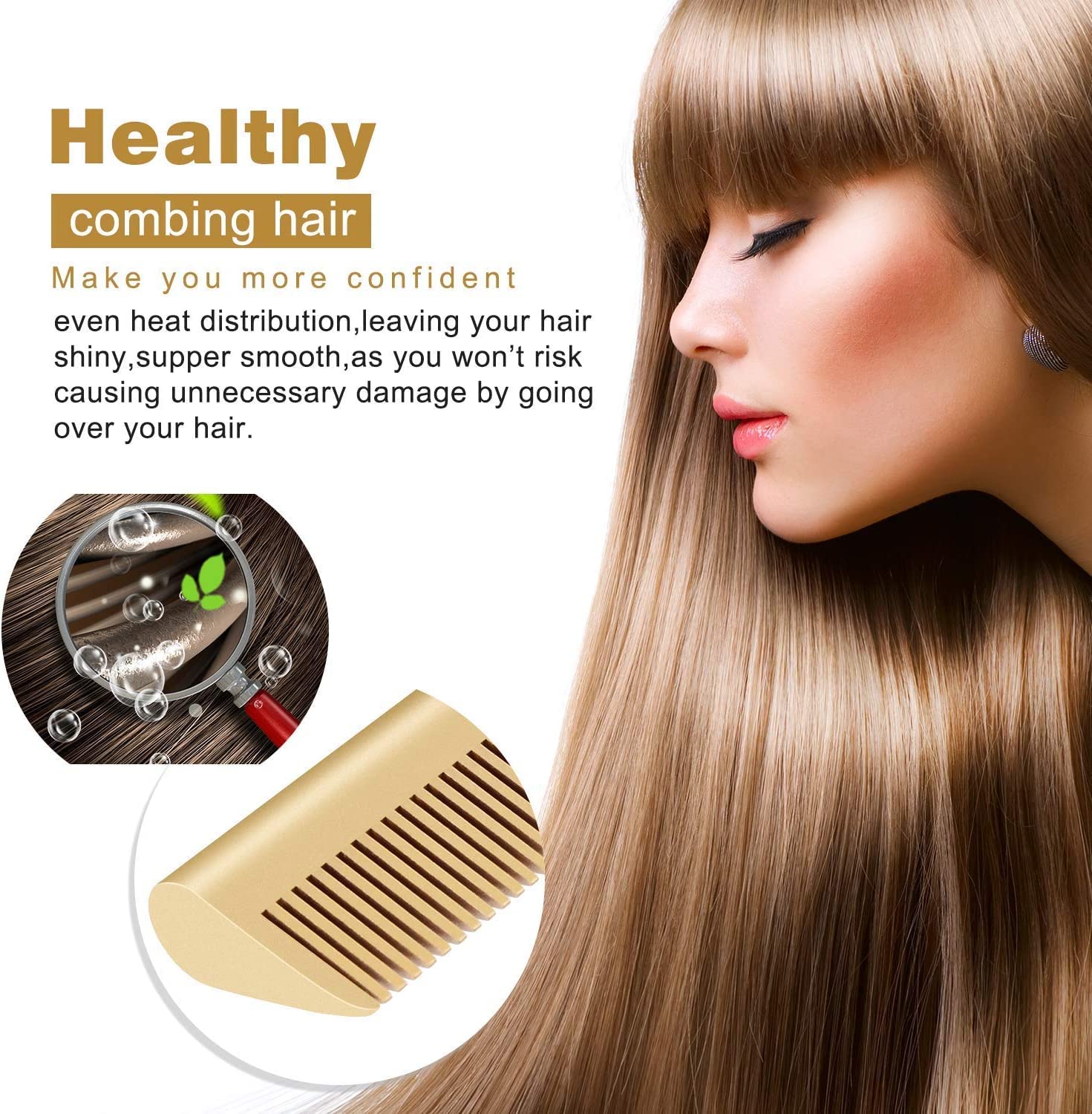 Electric Hot Comb Hair Straightener Hot Anti-Scald Portable Curling Flat Iron Salon for Home