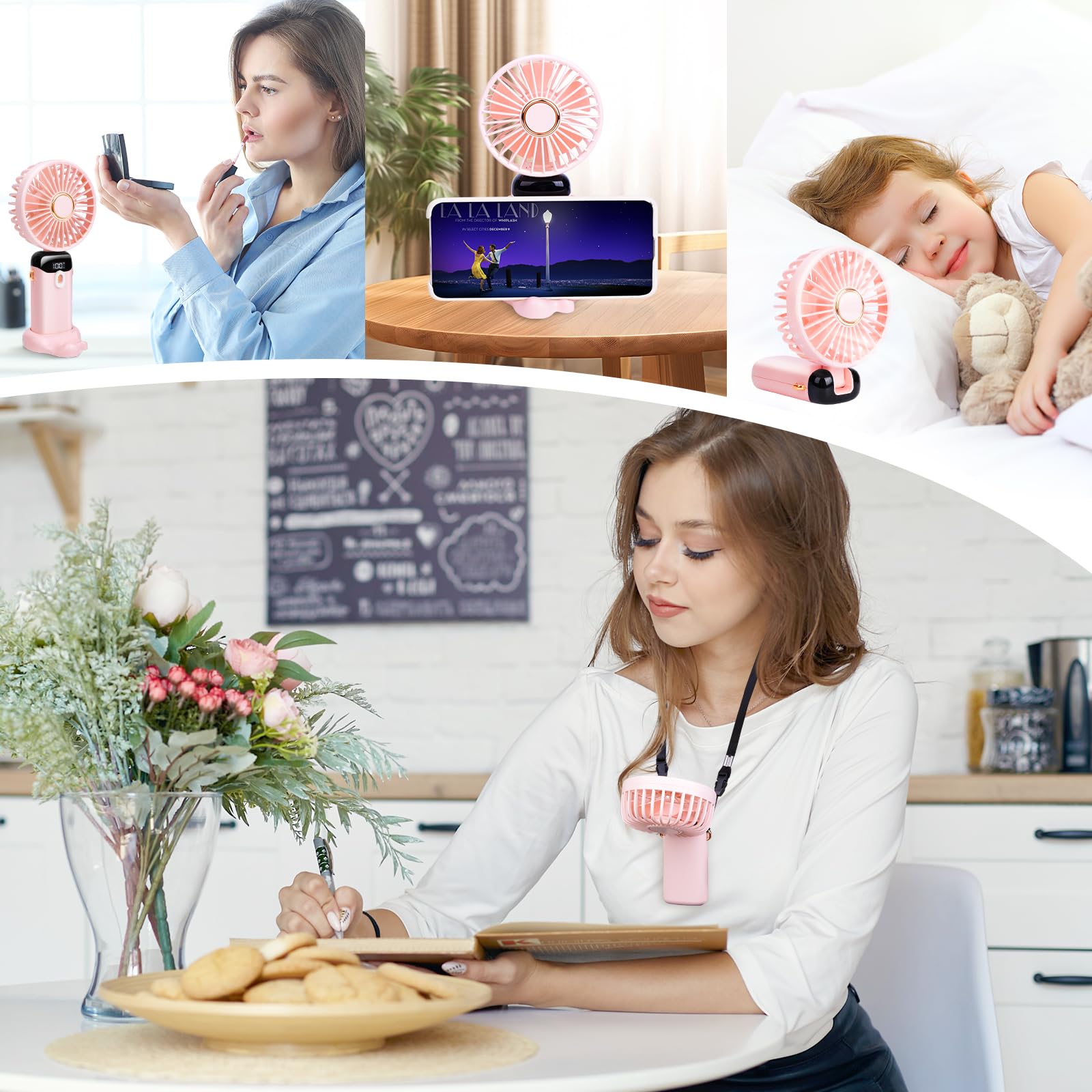 Handheld Fan Hand Held Mini Rechargeable Electric Fan Travel Fan Holiday for Kids Women Men