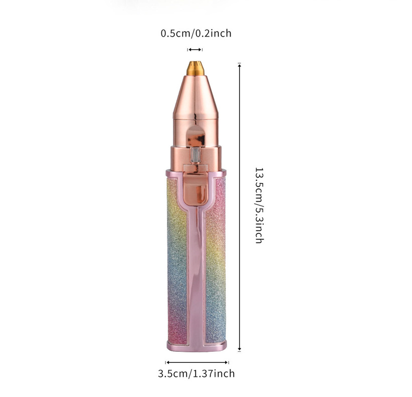 (Rainbow) 2-in-1 Rechargeable Hair Remover & Eyebrow Trimmer Portable Grooming Tool for Women