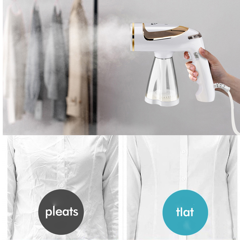 Compact Handheld Steamer Portable Travel Iron with Foldable Handle and Accessories