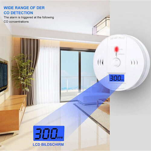 2pcs Digital Carbon Monoxide (CO) Detector Alarm Battery Powered