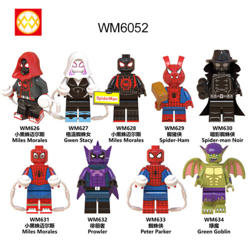 9PCS Spider-Man Minifigure Spider-Man: Into the Spider-Verse Minifigure Building Blocks