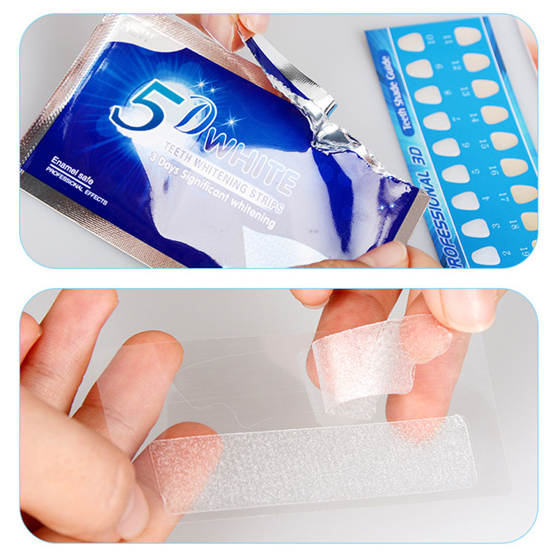 Teeth Whitening Strips Oral Hygiene White Care Kit Double Elastic Bleach Cleaning Tooth Whitening Gel Strips Teeth Whiteners 2 Boxes