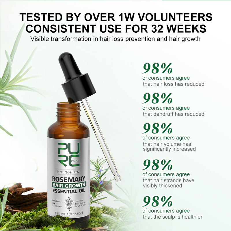 PURC Rosemary Oil Hair Growth Products for Man Women Ginger Anti Hair Loss Fast Regrowth Thicken Essential Oils Hair Serum   Scalp Treatment Hair Care