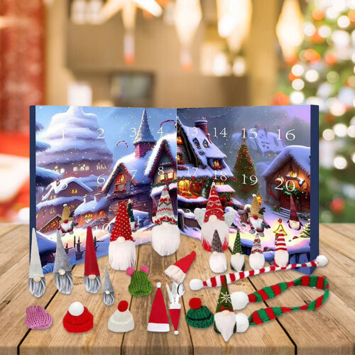 Christmas Calendar Christmas Gnome Advent Calendar Decoration Props Gnome Dolls 24 Days Countdown Calenda Home Xmas Gift for Kids Festival Decoration