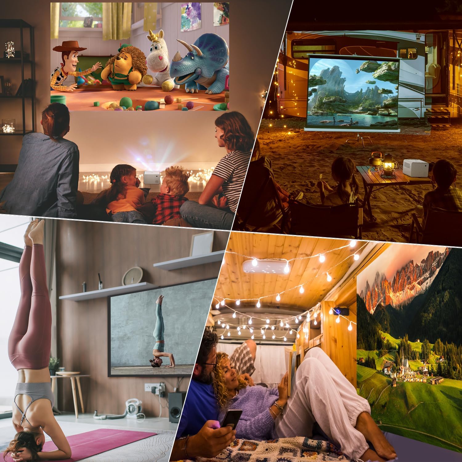 Projector with 5G WiFi Portable Video Projector 16000 Lumen Native 1080P BT Electric Focus Home Theater Movie Projector Compatible with iOS Android Phone TV Stick Laptop VGA Indoor Outdoor Use