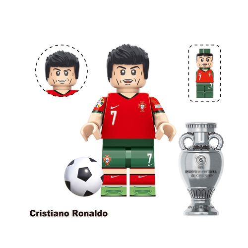 10Pcs Football World Team Player Football Figures Match Building Bricks Blocks Toys Gift Fit Lego Kevin Ronaldo