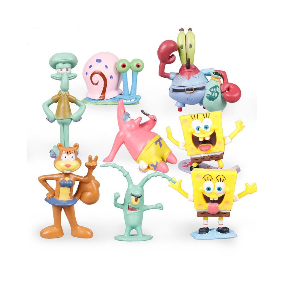 12PCS SpongeBob Action Figure SquarePants Patrick Sandy Gary Cake Topper Toys