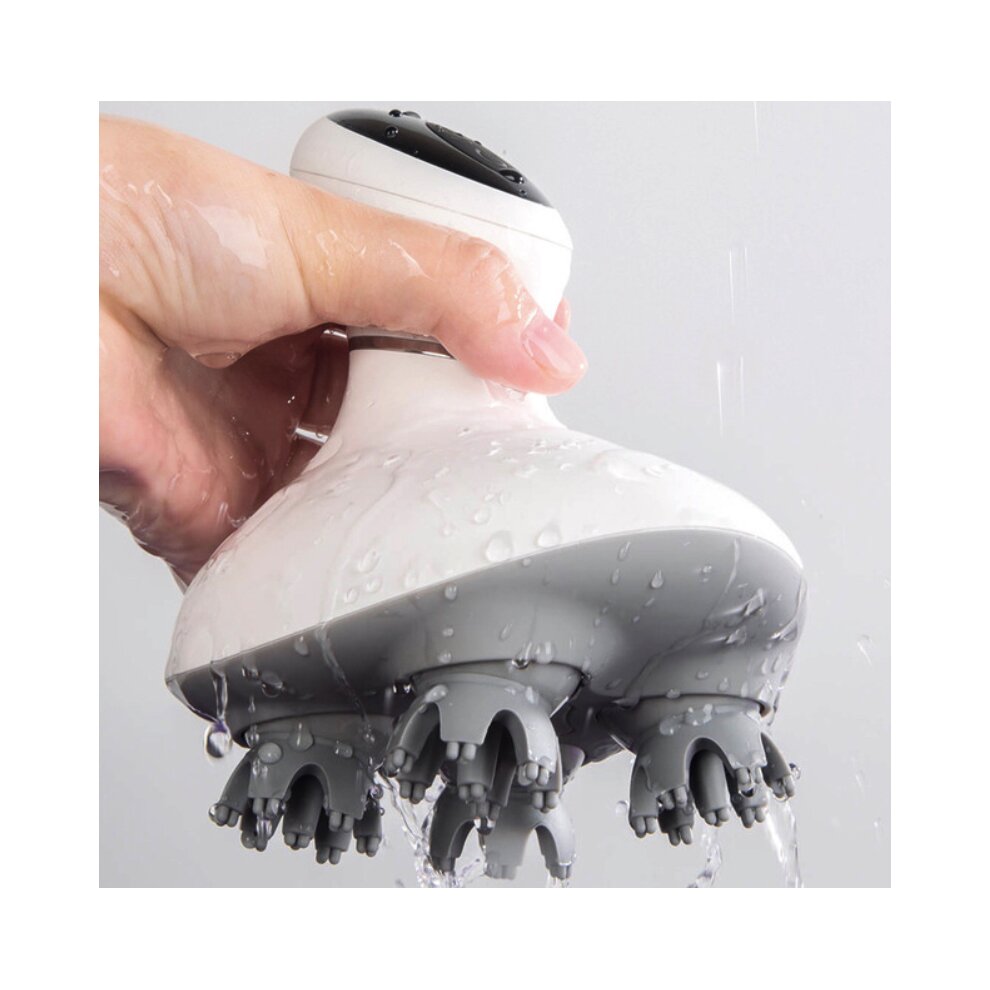 Electric Massage Comb 3D Waterproof Electric Head Massager Wireless Scalp Massage Promote Hair Growth Body Deep Tissue Kneading Vibration Roller