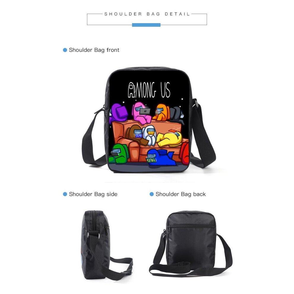 3Pcs Among Us Backpack Lunch Bag Pencil Case Schoolbag