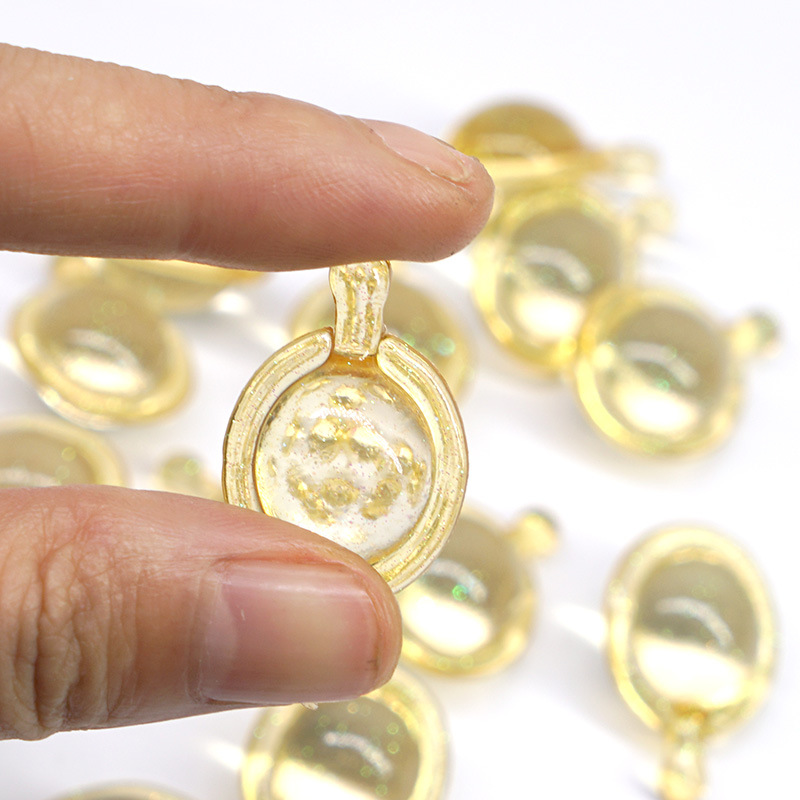 (Transparent Gold) Hair Vitamin Capsule Keratin Oil Smooth Silky Hair Serum Moroccan Oil Anti Hair Loss Repair Damaged Hair Essential Oil 10PCS