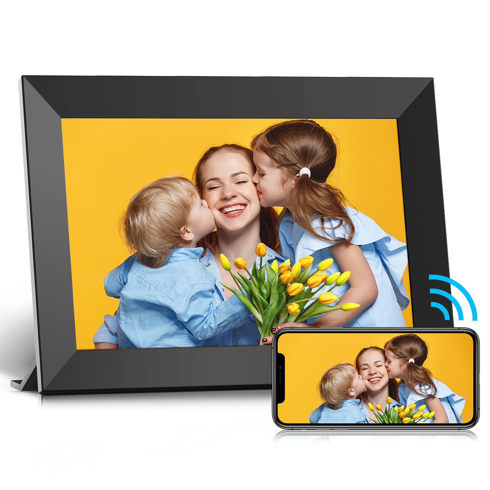 WiFi Digital Picture Frame 10 inch IPS Touch Screen Digital Photo Frame Supports USB SD Card Full HD Display Smart Electronic Picture Frame with Remote Control Christmas Gifts