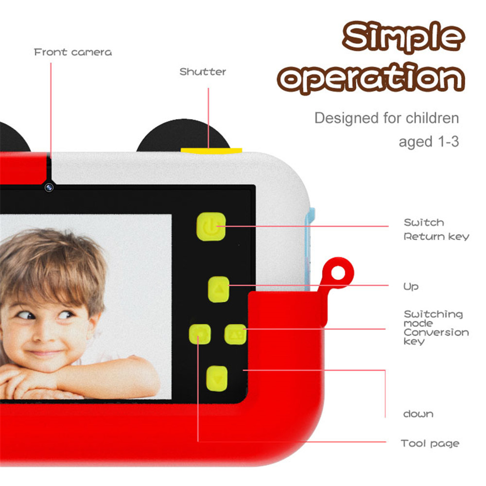 (Yellow) Digital Camera Kids Mini Rechargeable Toy Children Camera Toy Video Camera Camcorder Recorder with 32GB Card Birthday Christmas New Year Gift for Age 3 4 5 6 7 8 9 Year Old Toddler Girls Boys