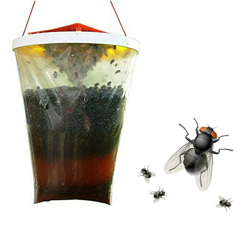2X Fly Bag Trap Red Top Catcher Kills 20,000 Flies, Insect Pests