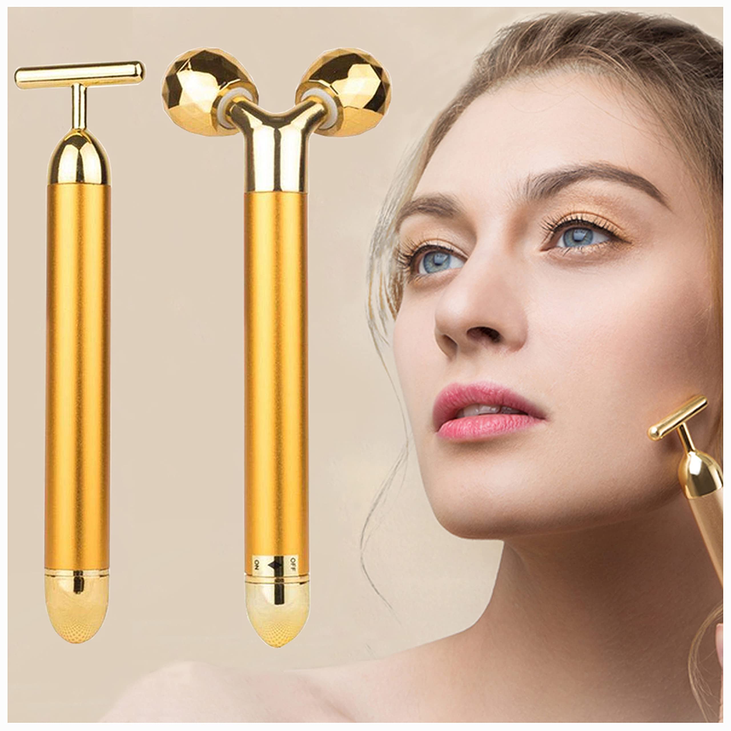 2 IN 1 Face Massager Instant Face Lift Anti Wrinkles Roller Massager T Shape Massager