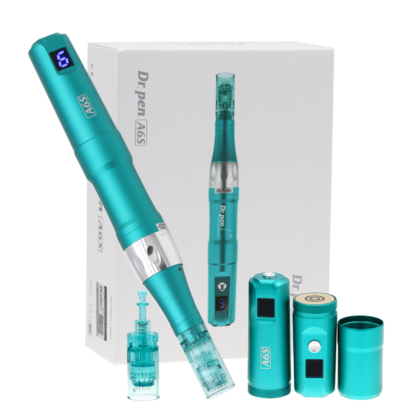 Dr Pen Ultima A6S Wireless Microneedle Derma Pen Electric Microneedling Pen Professional Skin Care Device 6 Speeds 12Pcs Cartridges Needles
