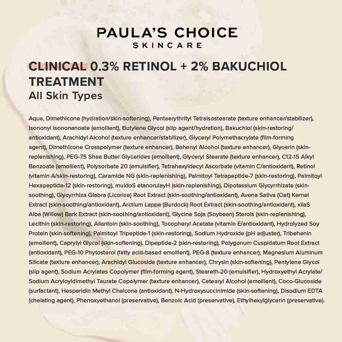 Paulas Choice 0.3 Retinol & 2 Bakuchiol Treatment Skin Care