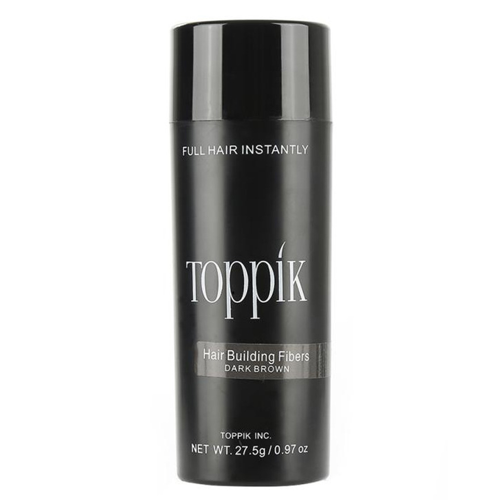 (DARK BROWN) Toppik Hair Building Fibers Natural Keratin Powder for Women and Men Hair Building 10pcs Pack
