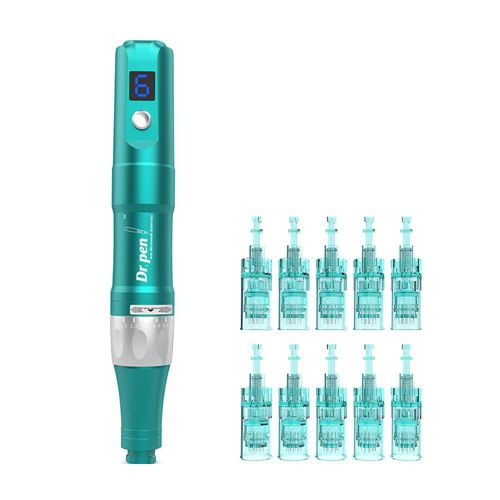 Dr.pen A6S Wireless Electric Micro Needle Treatment Tool Kit for Skincare Wrinkle Removing Serum in 6 Speeds with Ten 16-Pin Cartridges