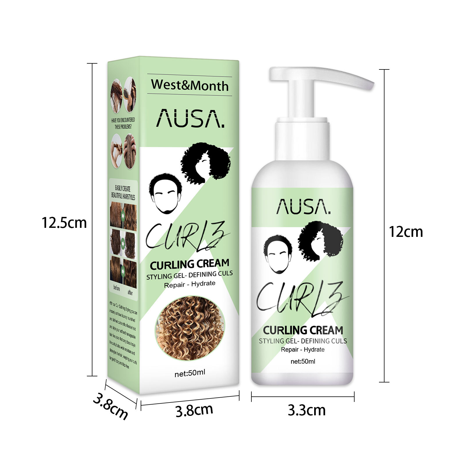 Hair Elastine Cream Repair Curl Elastining Gel Curls Moisturizer and Enhancer Conditioners for Wavy and Curly Hair Products Suitable for Women and Men