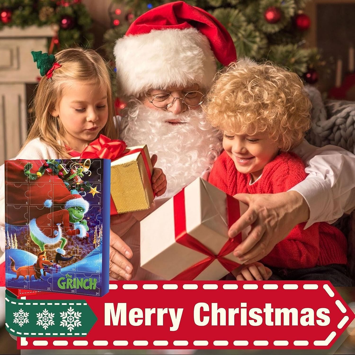 Christmas Advent Calendar 24 Days of Christmas Countdown Calendar 24PCS Grinch Elf Figures Doll Xmas Vacation Stocking Stuffer Idea Gifts for Kids