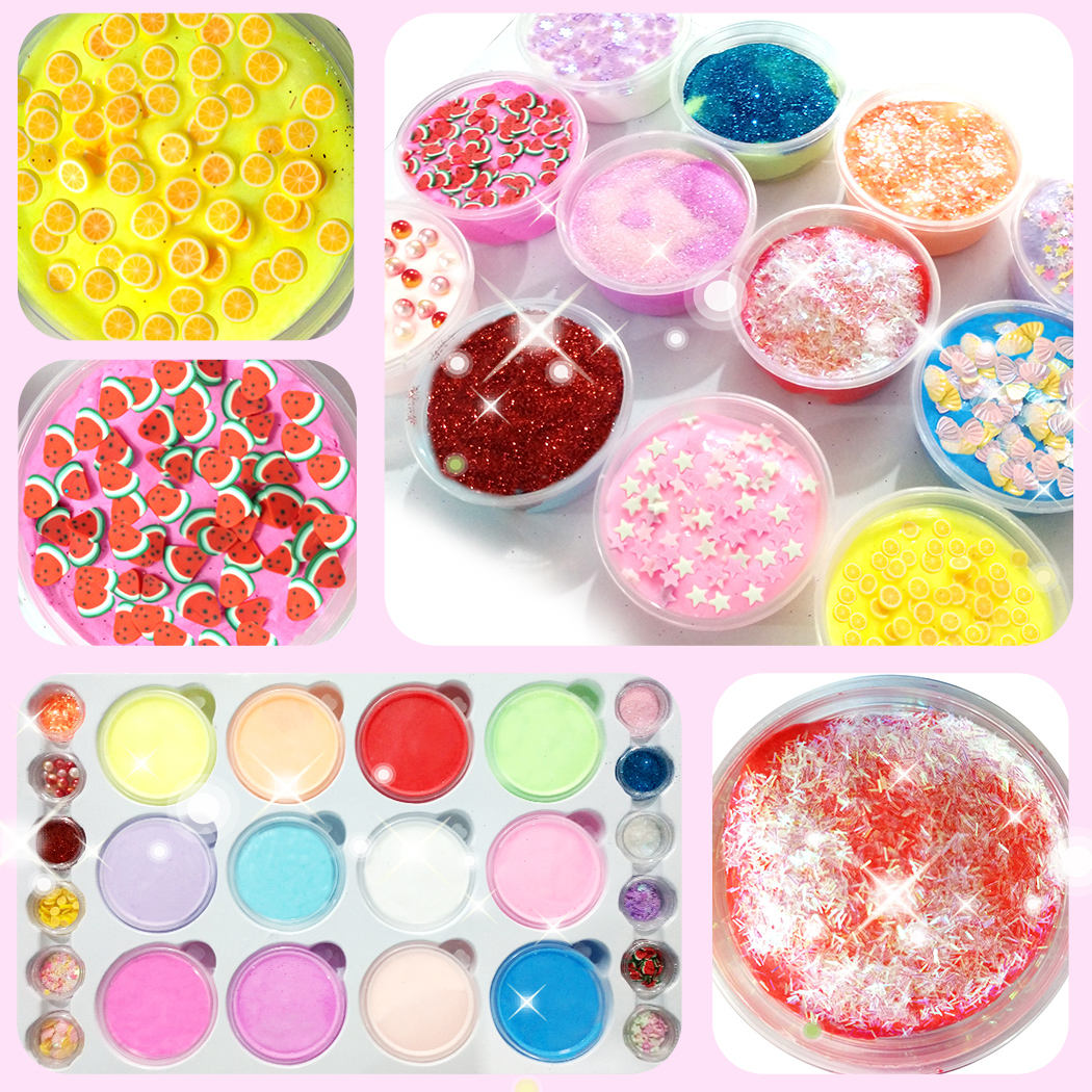 Christmas Advent Calendar 24Pcs Different Countdown Calendar Toy DIY Slime Kit Surprises Funny Christmas Gift for Kids Girls Age 4-8