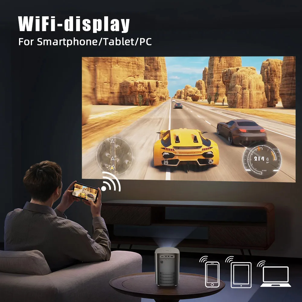 Mini LED Smart Android Wifi Home Theater Video Portable Projector for Full HD 1080P 4k Cinema