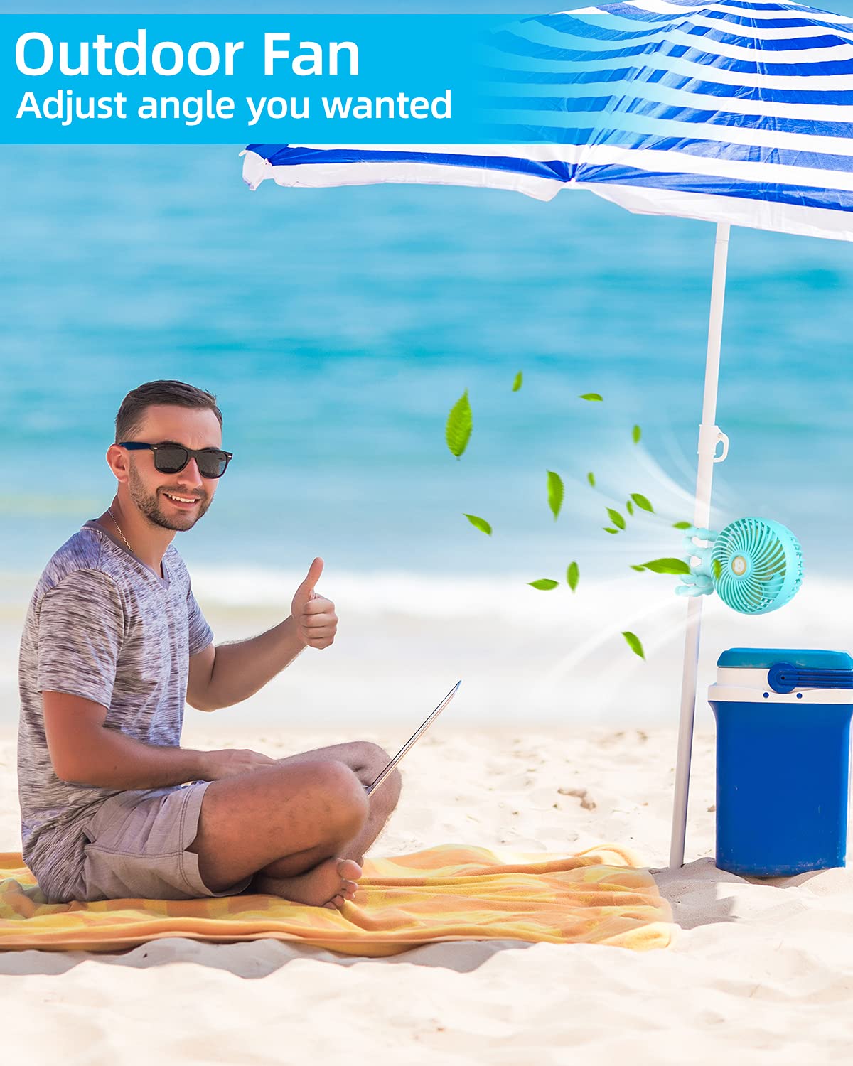 Handheld Personal Fan Portable Mini Small USB Desk Clip On Fan with Flexible Tripod for Crib Office Treadmill Bike Travel