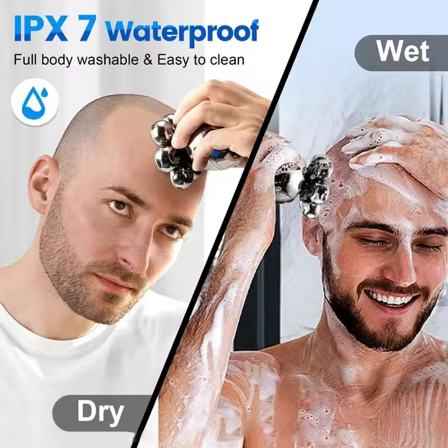 Head Shaver Electric Shavers for Bald Men Upgrade 6-in-1 Wet and Dry Rotary Head Razor for Balding Clippers Grooming Kit Wireless Charging Base