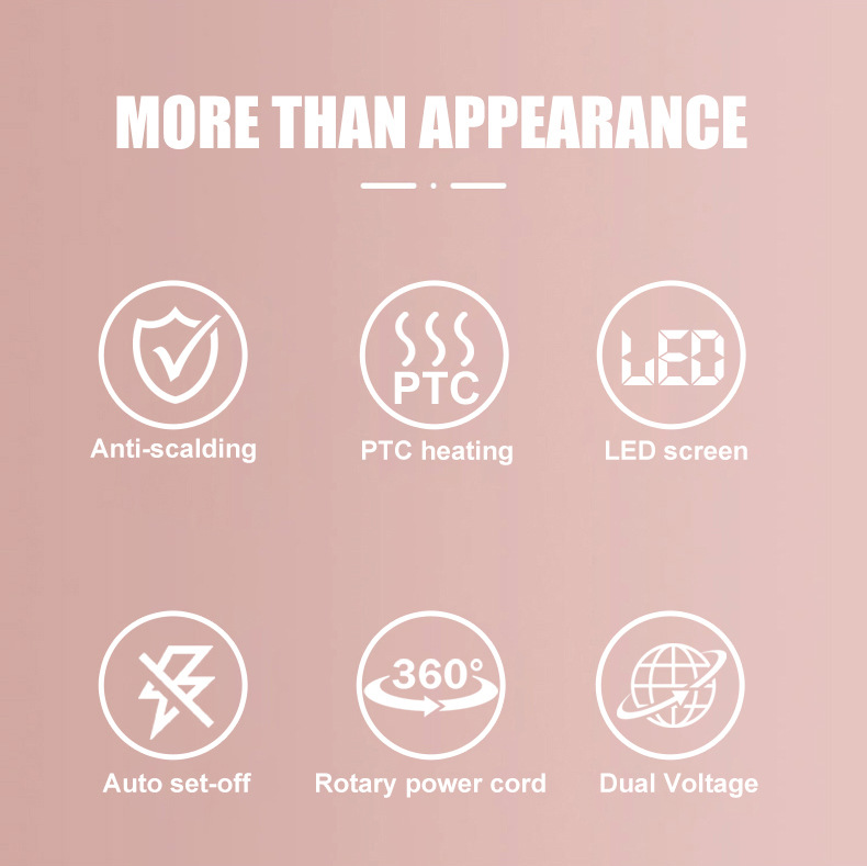Hair Curler Professional LCD Digital Hair Curler Electric Curling Iron Curling Hair Tools Curling Wand Ceramic Styling Temperature Adjustable 32mm