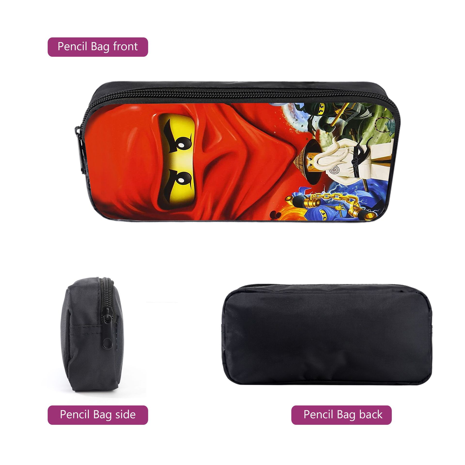 (Style 1) Ninjago 3 Pcs Set Backpack Superhero School Bag with 3D Print Design