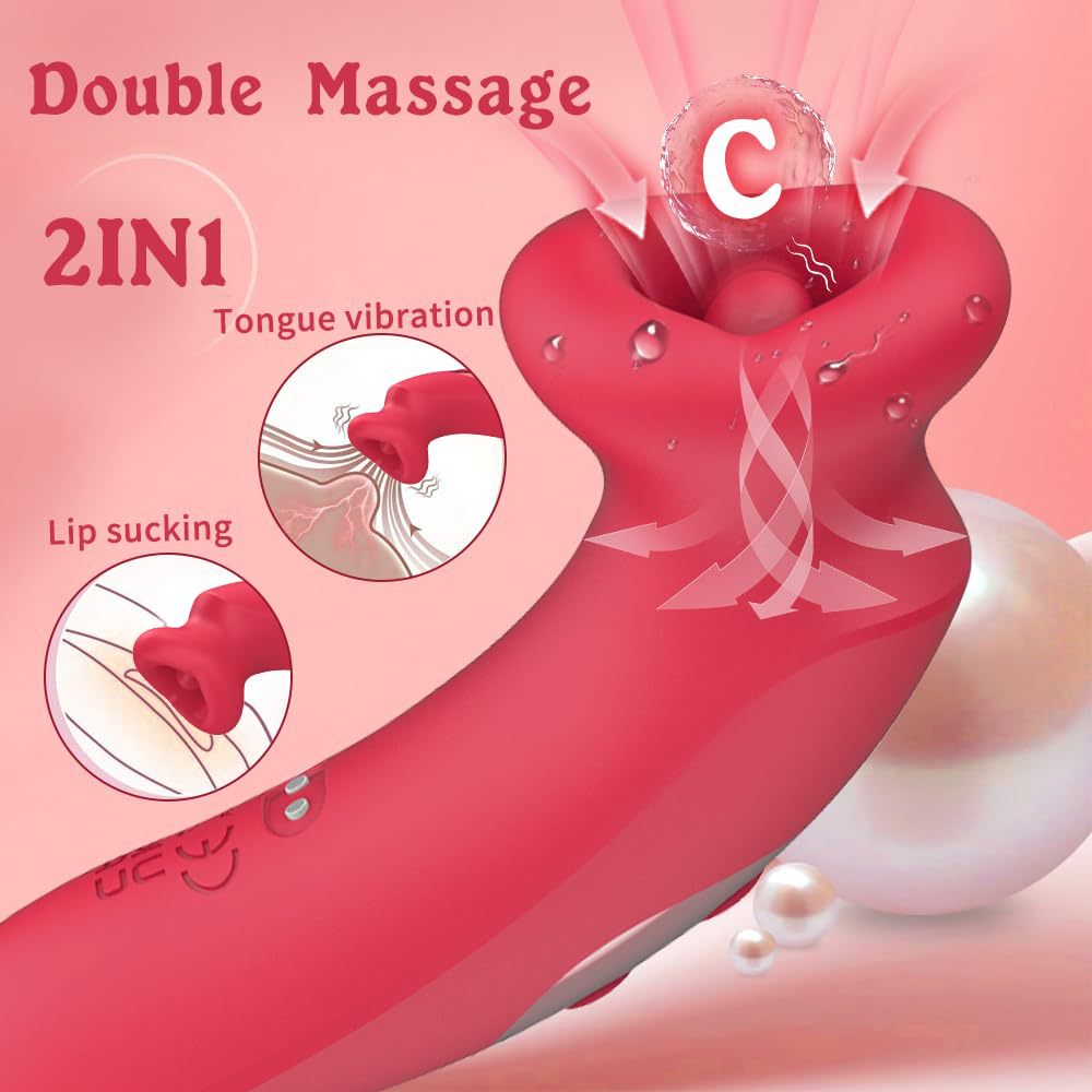 G Spot Vibrator Adult Sex Toys Sucking Vibrator Clitoral Nipple Stimulator Tongue Sex Toy for Woman Couples Adult Sex Games 10 Tongue Vibrating Modes and 10 Sucking Modes