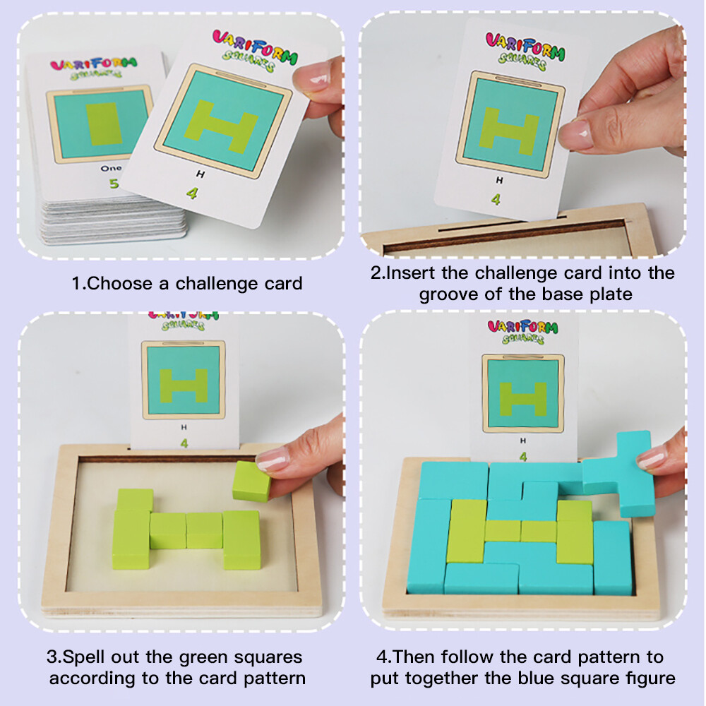 Wooden Jigsaw Puzzle Building Blocks Puzzle Toys Childrens Spatial Imagination Logic Ability Edutional Solve Problems Game