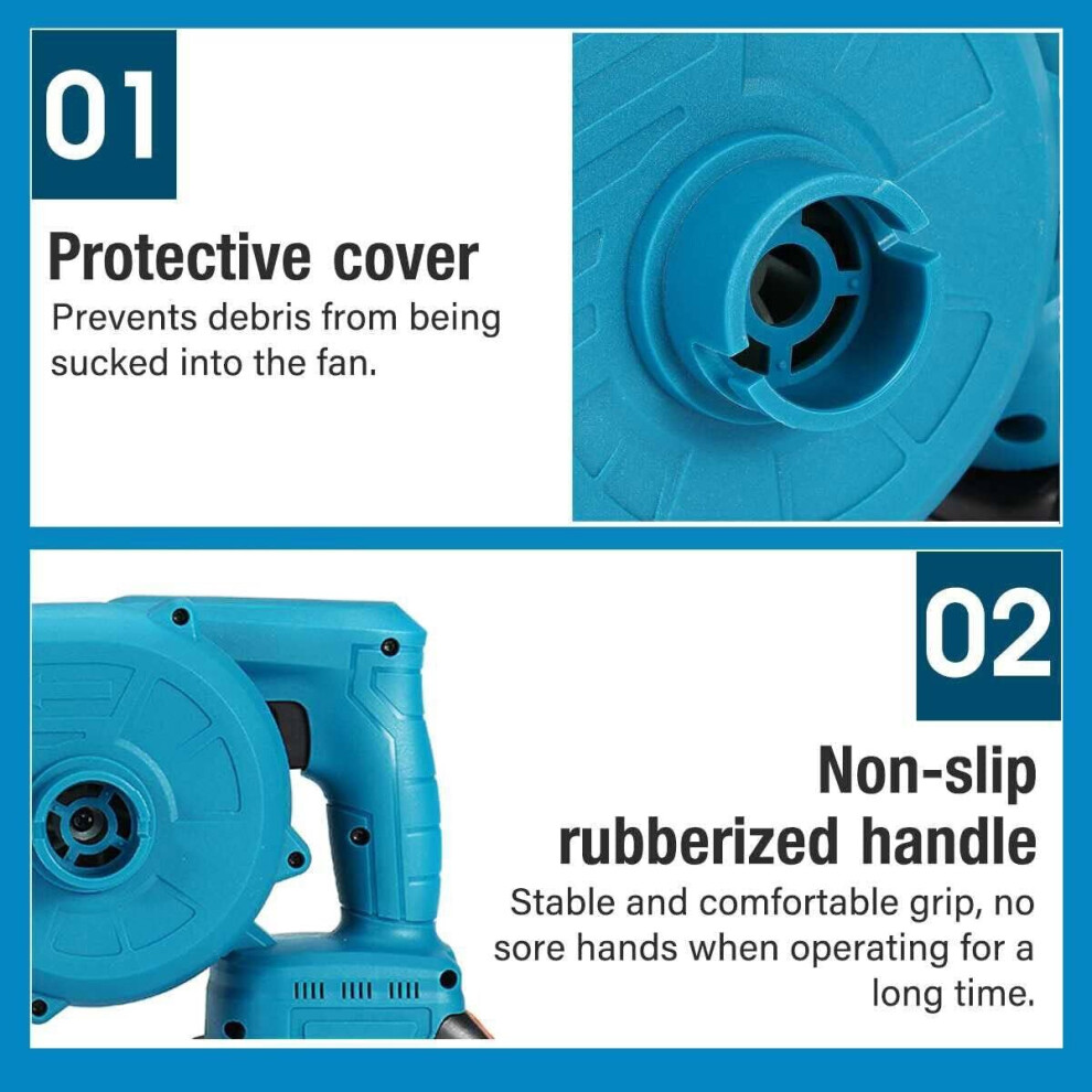 2IN1 Cordless Air Leaf Blower Vacuum+2x Battery 5.5A-Makita Compatible