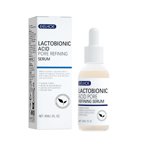 Lactobionic Acid Pore Shrink Face Serum Hyaluronic Acid Moisturizer Nourish Essence Firm Refine Skin Texture Elasticity Cleanse Blackheads Whiteheads 30ml