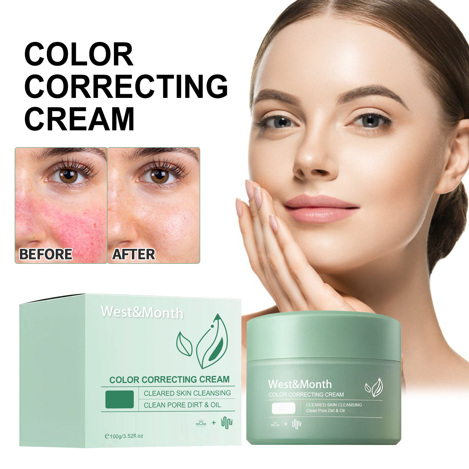 (1 PC) Color Correction Treatment Cream Lighten Spots Relieve Sunburn Repair Dull Moisturizing Cream Improve Dullness Skin Tone Anti Dark Spots Lotion Skin Care